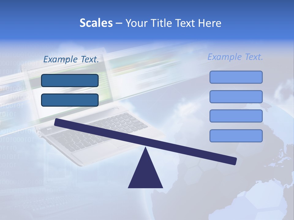 Illustration Business Blue PowerPoint Template
