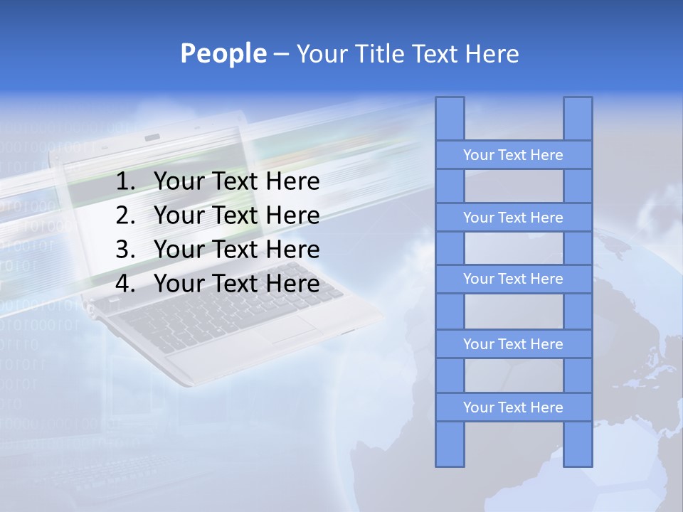 Illustration Business Blue PowerPoint Template