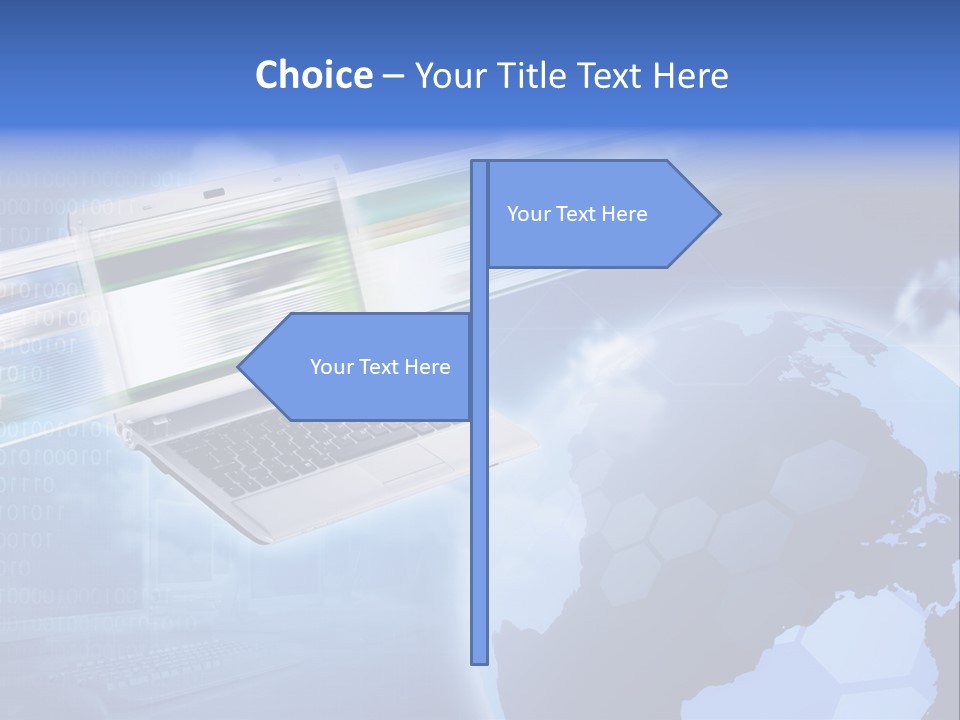 Illustration Business Blue PowerPoint Template