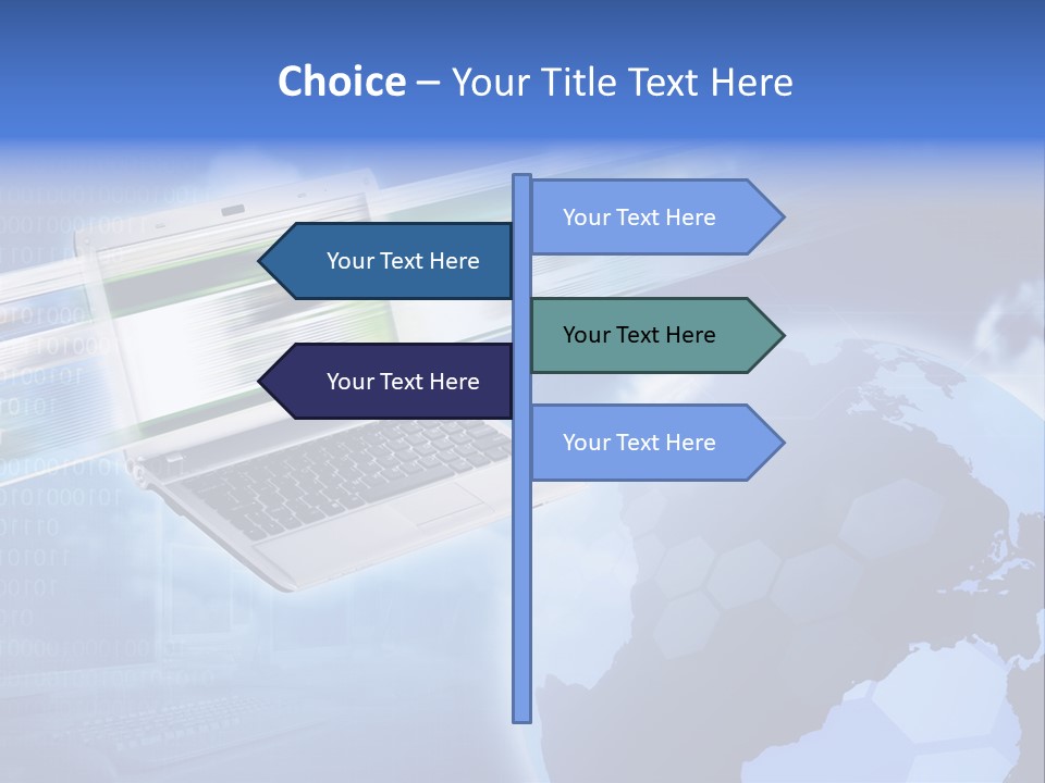 Illustration Business Blue PowerPoint Template