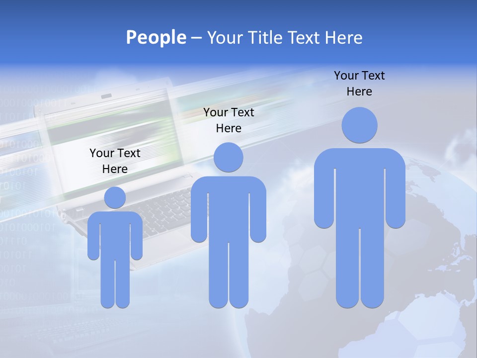 Illustration Business Blue PowerPoint Template