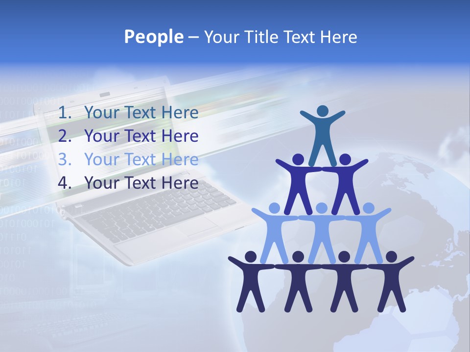 Illustration Business Blue PowerPoint Template