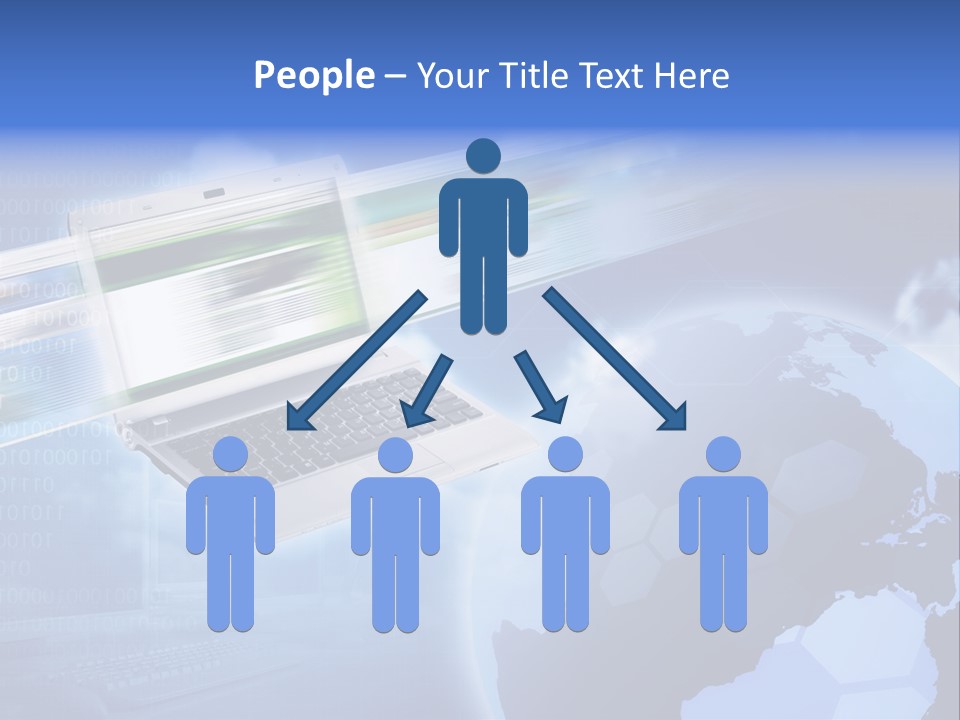 Illustration Business Blue PowerPoint Template