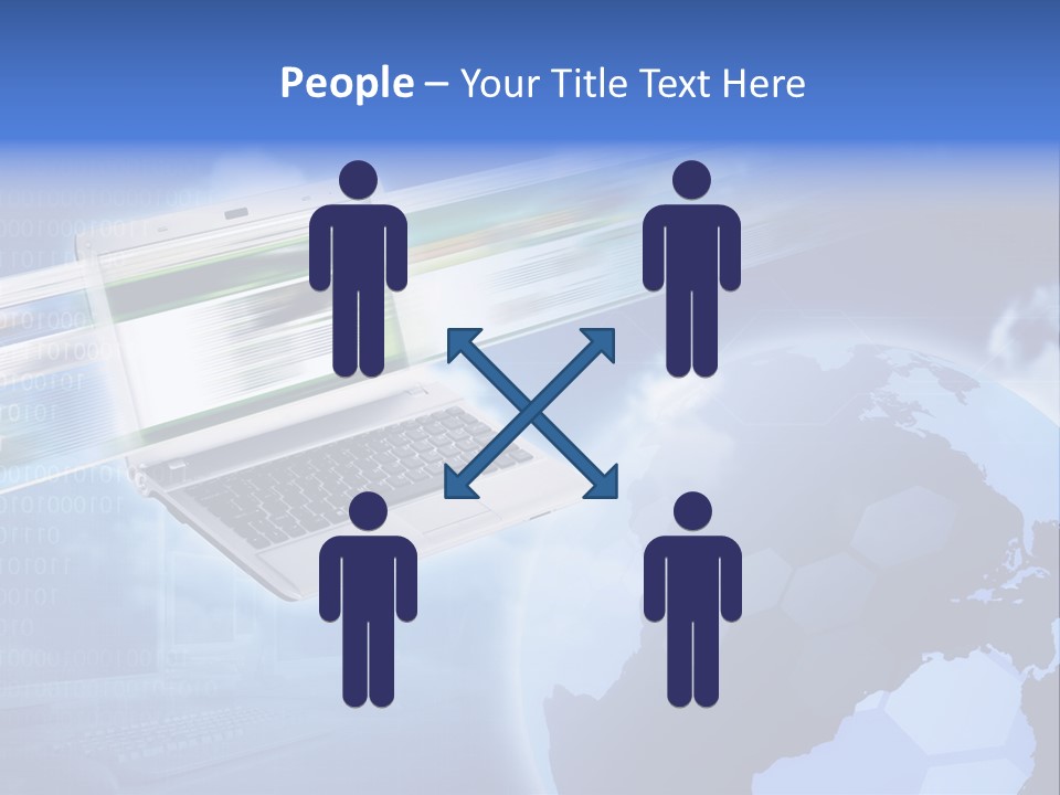 Illustration Business Blue PowerPoint Template