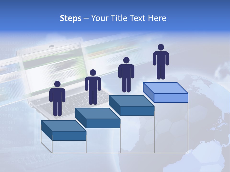 Illustration Business Blue PowerPoint Template