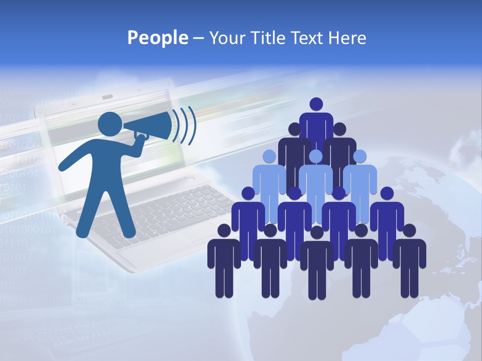 Illustration Business Blue PowerPoint Template