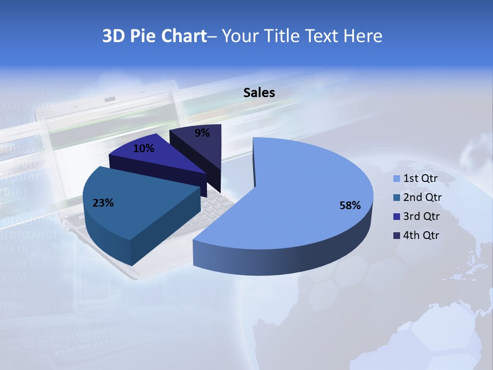 Illustration Business Blue PowerPoint Template