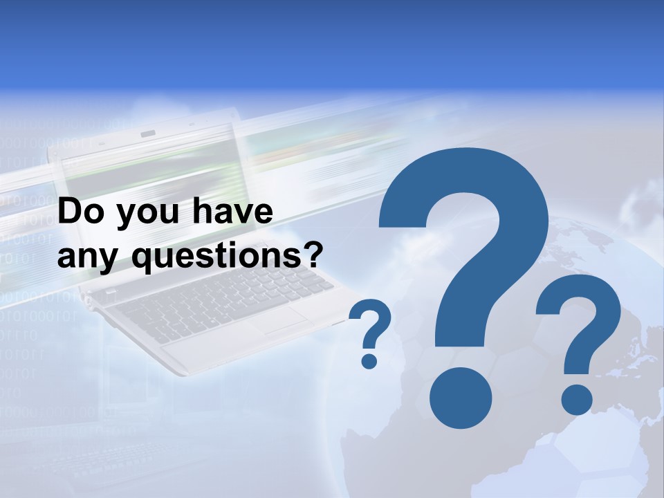 Illustration Business Blue PowerPoint Template