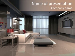 Villa Futuristic Pillar PowerPoint Template