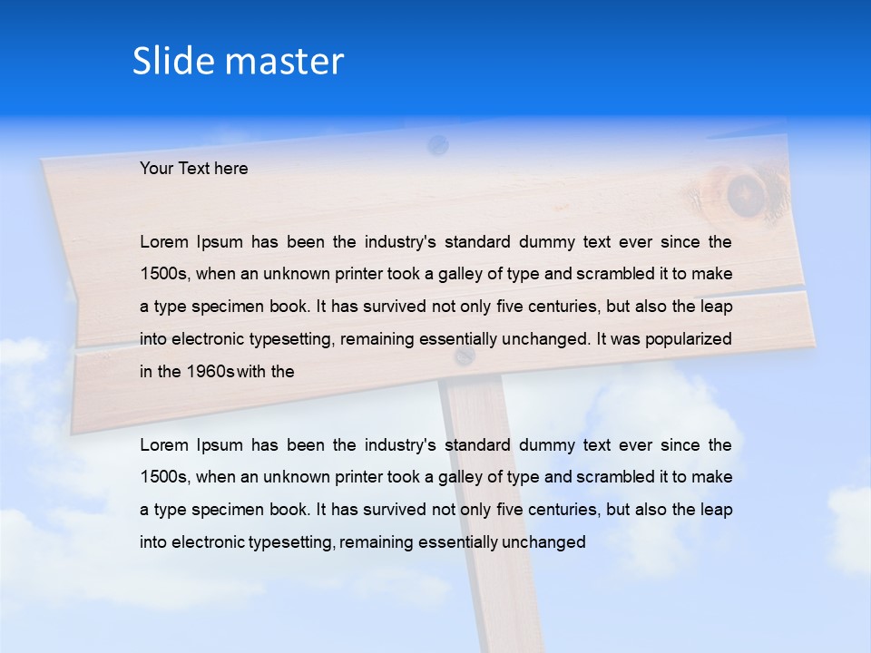 Screw Space Signpost PowerPoint Template