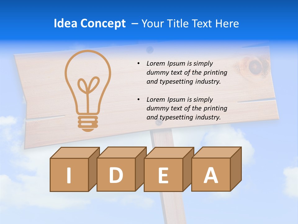 Screw Space Signpost PowerPoint Template