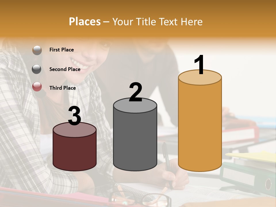 Desk Indoors Assiduous PowerPoint Template