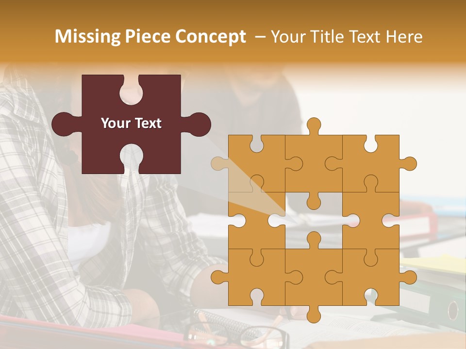 Desk Indoors Assiduous PowerPoint Template