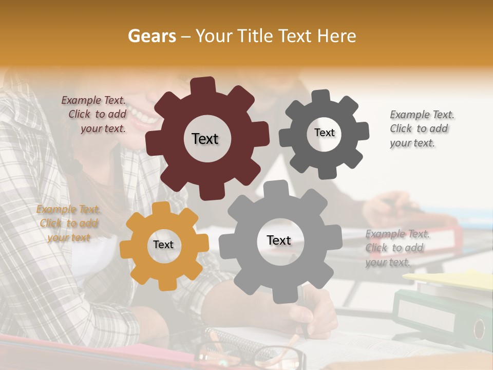 Desk Indoors Assiduous PowerPoint Template