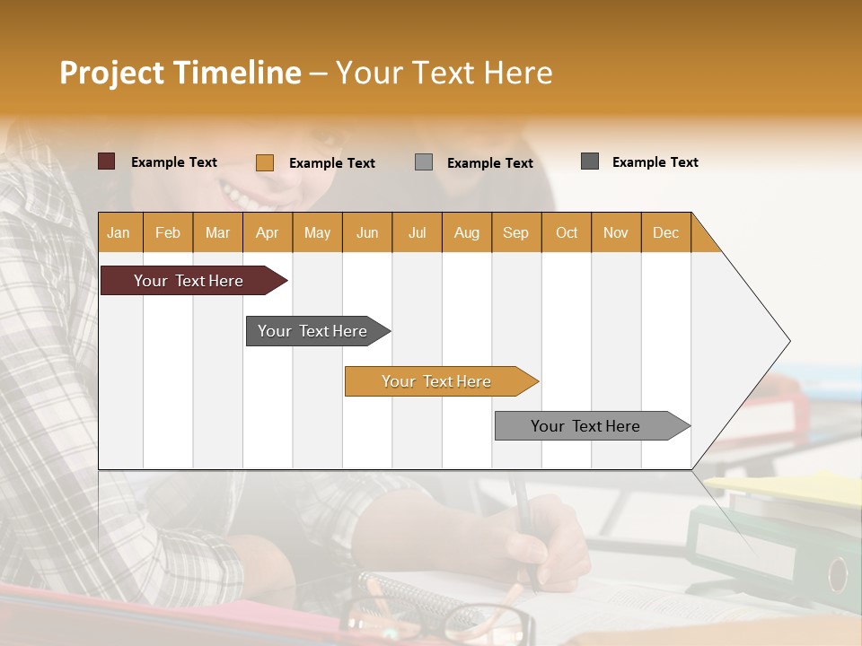 Desk Indoors Assiduous PowerPoint Template