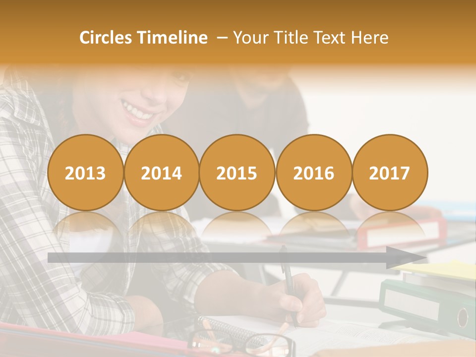 Desk Indoors Assiduous PowerPoint Template