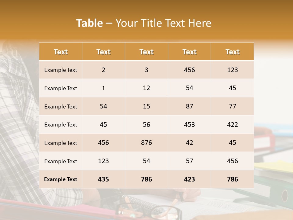 Desk Indoors Assiduous PowerPoint Template