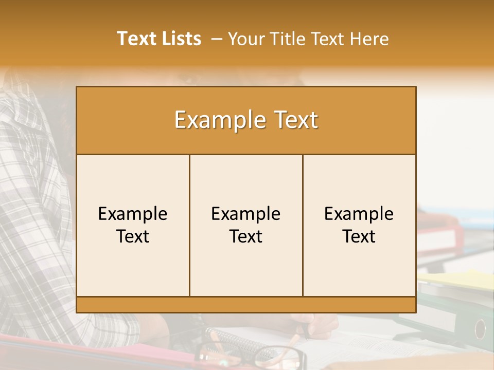 Desk Indoors Assiduous PowerPoint Template