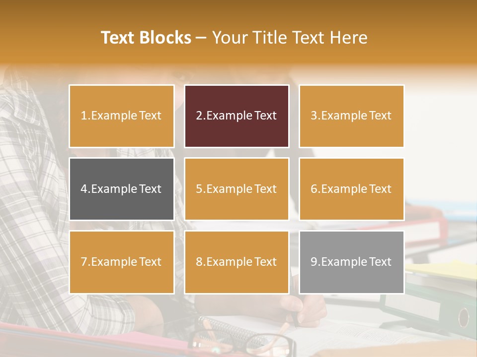 Desk Indoors Assiduous PowerPoint Template