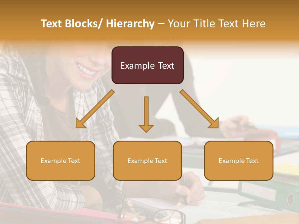 Desk Indoors Assiduous PowerPoint Template