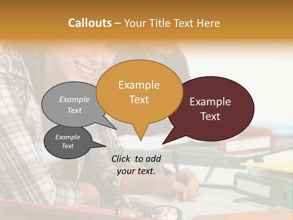 Desk Indoors Assiduous PowerPoint Template