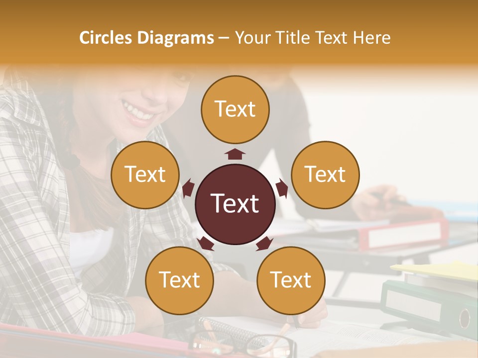 Desk Indoors Assiduous PowerPoint Template