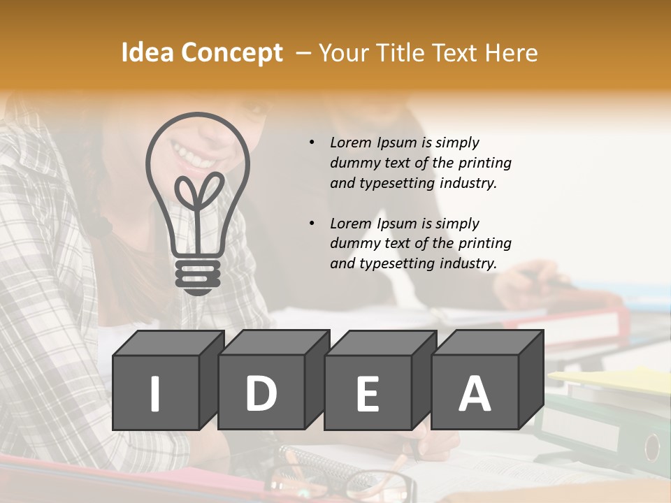 Desk Indoors Assiduous PowerPoint Template