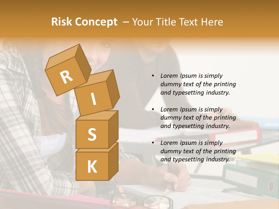 Desk Indoors Assiduous PowerPoint Template