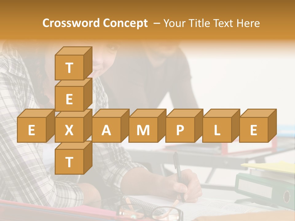 Desk Indoors Assiduous PowerPoint Template