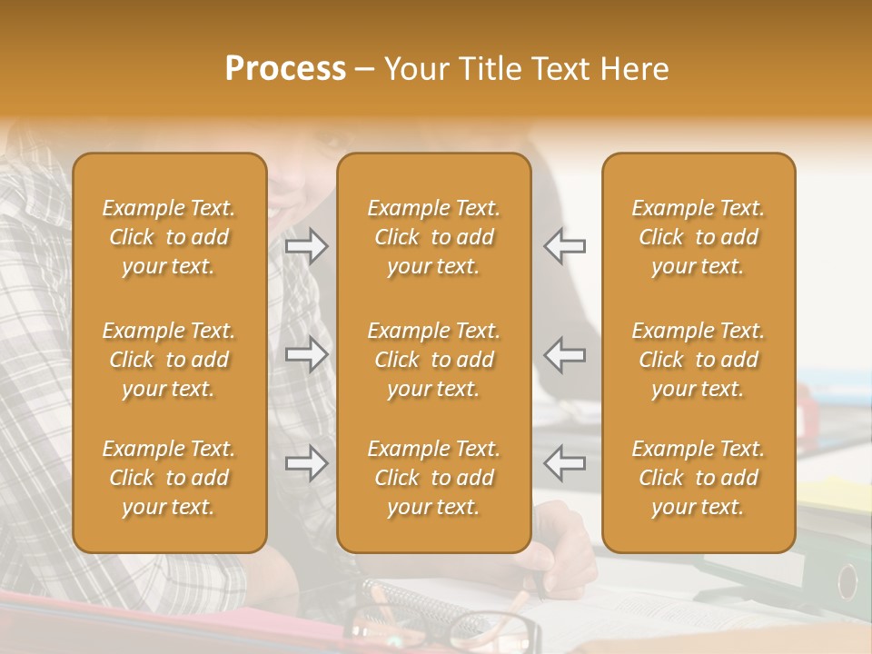 Desk Indoors Assiduous PowerPoint Template