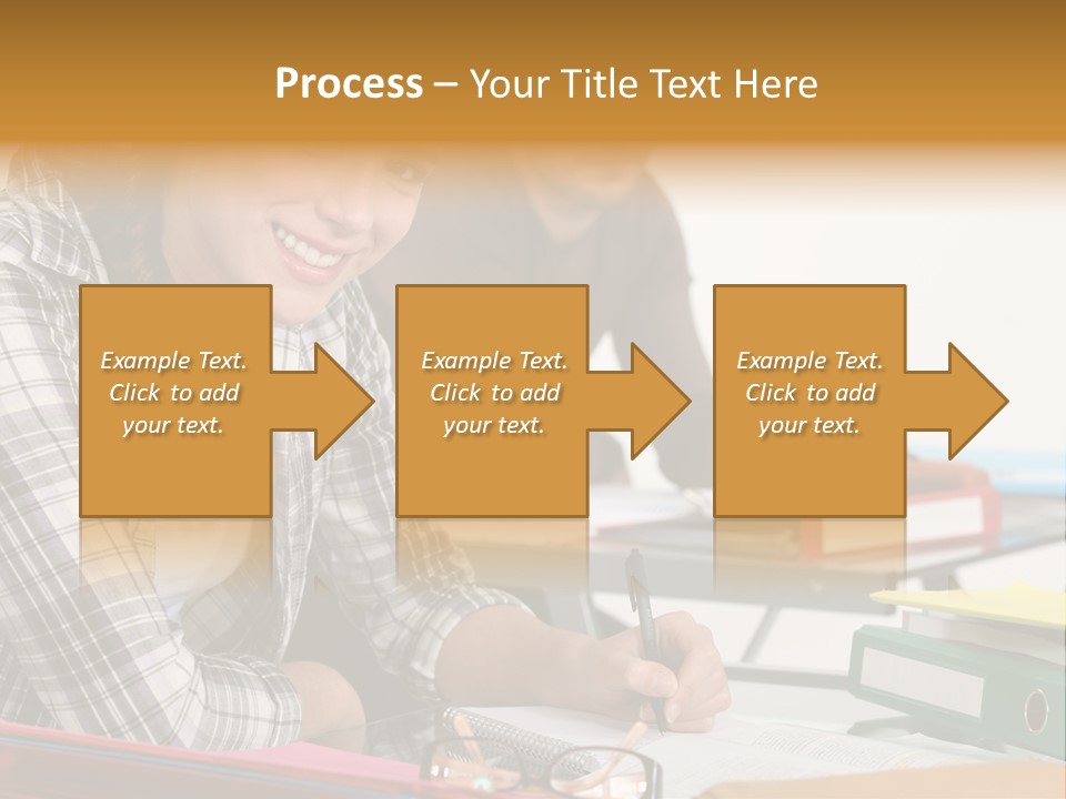 Desk Indoors Assiduous PowerPoint Template