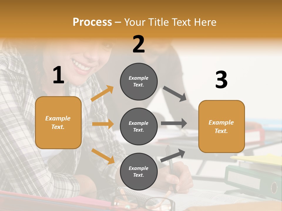 Desk Indoors Assiduous PowerPoint Template