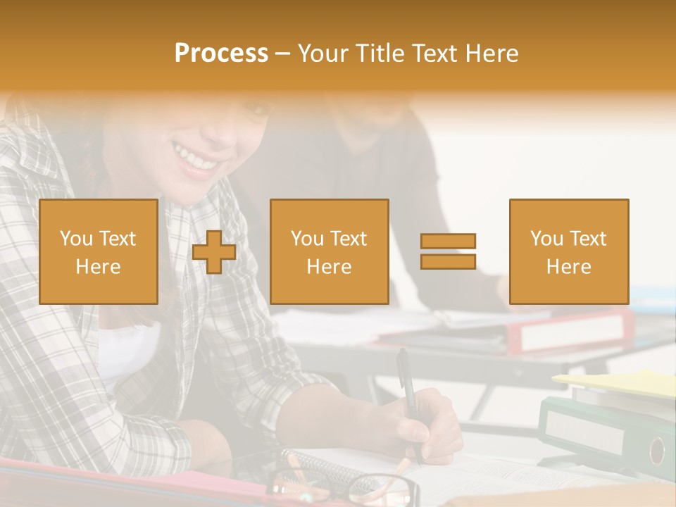 Desk Indoors Assiduous PowerPoint Template