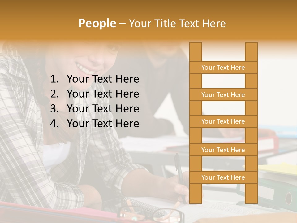 Desk Indoors Assiduous PowerPoint Template