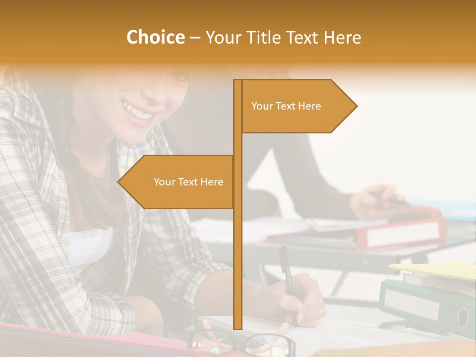 Desk Indoors Assiduous PowerPoint Template