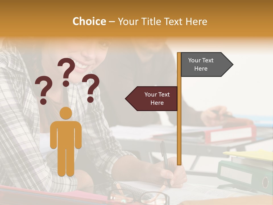 Desk Indoors Assiduous PowerPoint Template