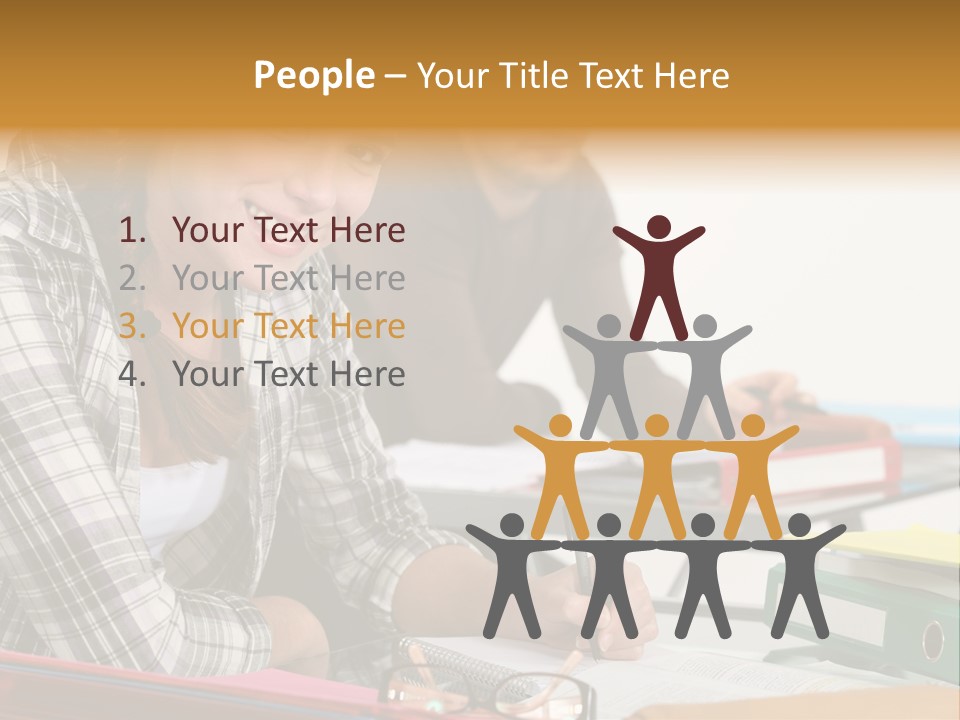 Desk Indoors Assiduous PowerPoint Template