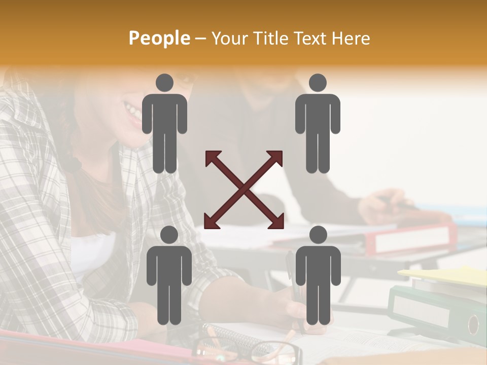 Desk Indoors Assiduous PowerPoint Template