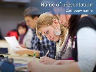 University Portrait Teen PowerPoint Template