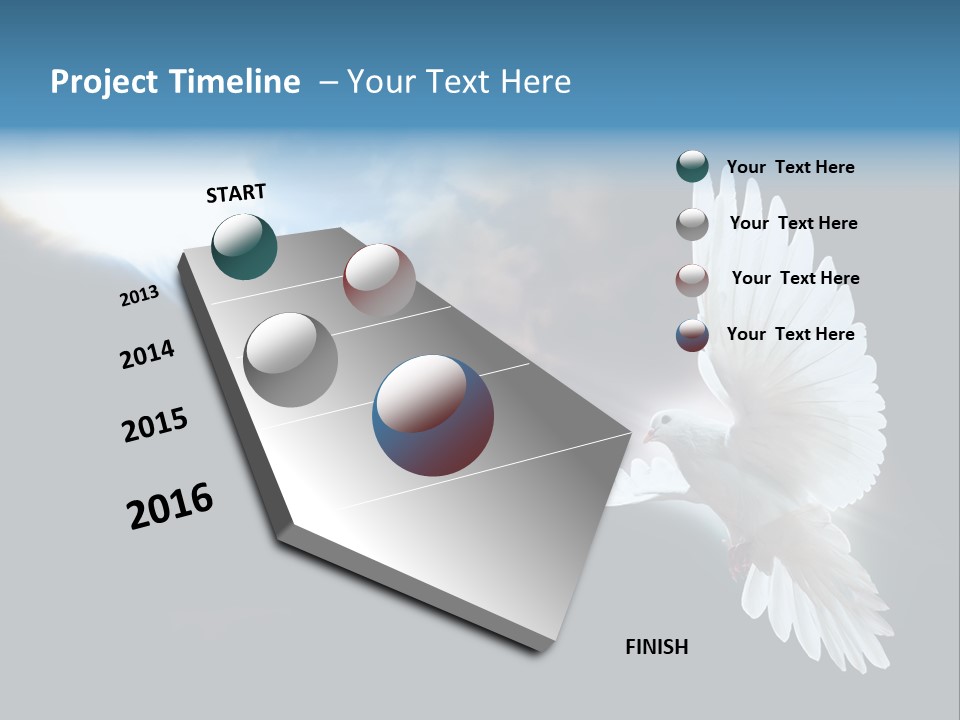 Cloudy Love Flight PowerPoint Template