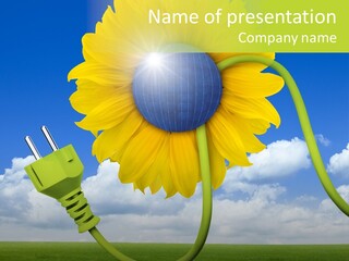 Erneuerbar Blume Wei PowerPoint Template