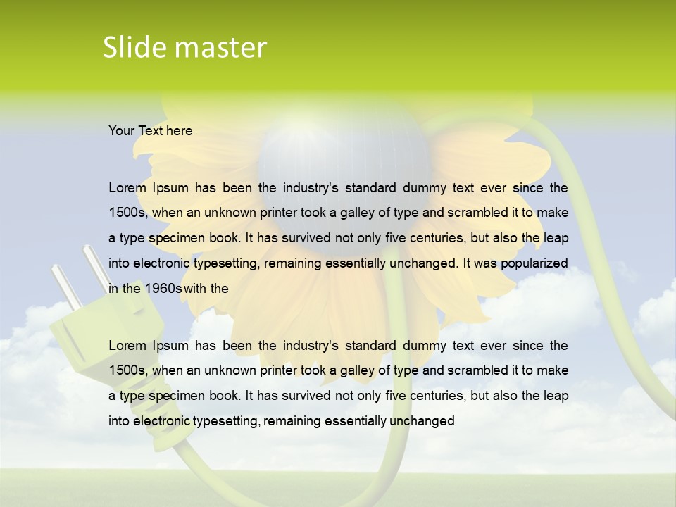 Erneuerbar Blume Wei PowerPoint Template