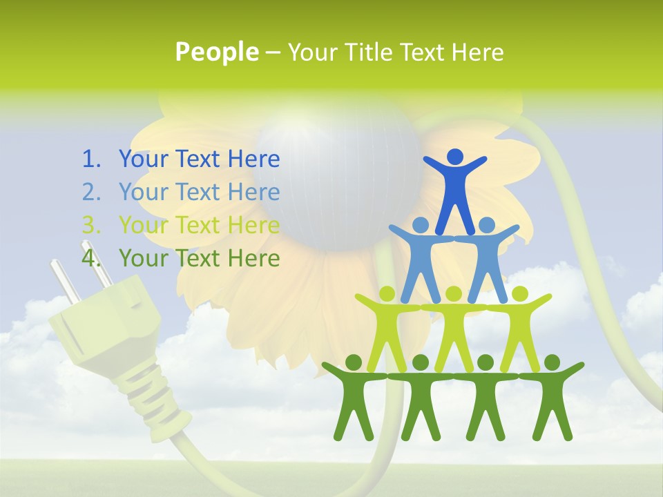 Erneuerbar Blume Wei PowerPoint Template