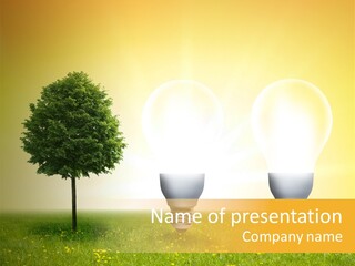 Leuchten Energie Gras PowerPoint Template