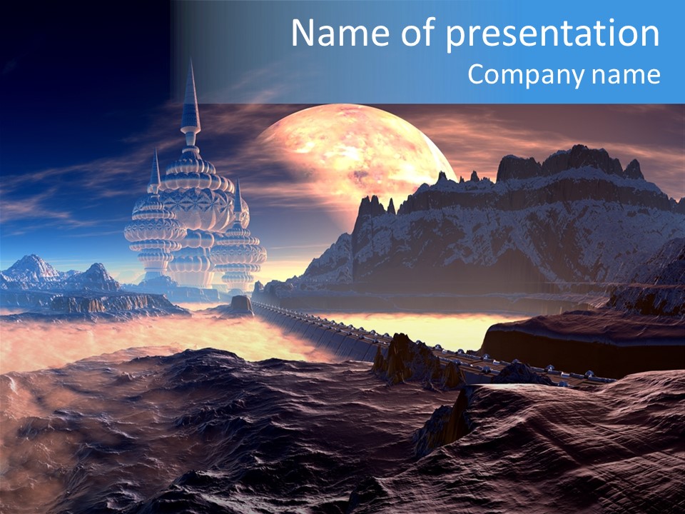 Castle White Lunar PowerPoint Template