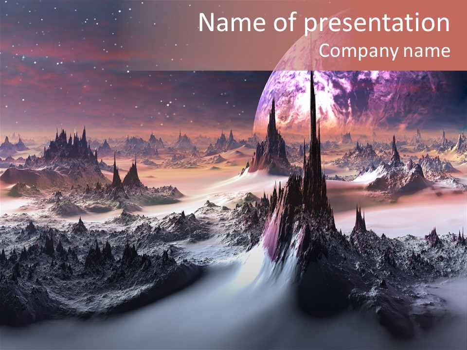 World Purple Cosmos PowerPoint Template