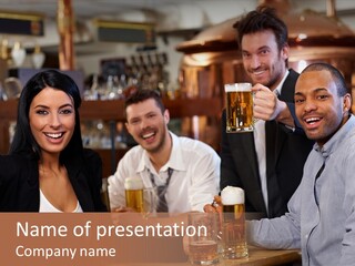 Drinks Camera Friends PowerPoint Template