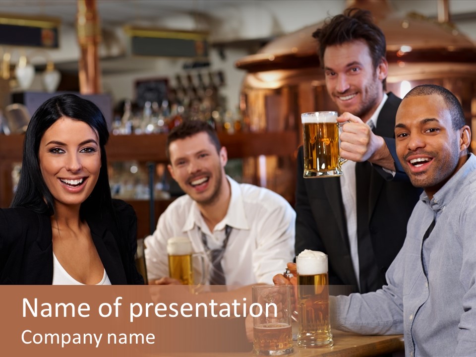 Drinks Camera Friends PowerPoint Template