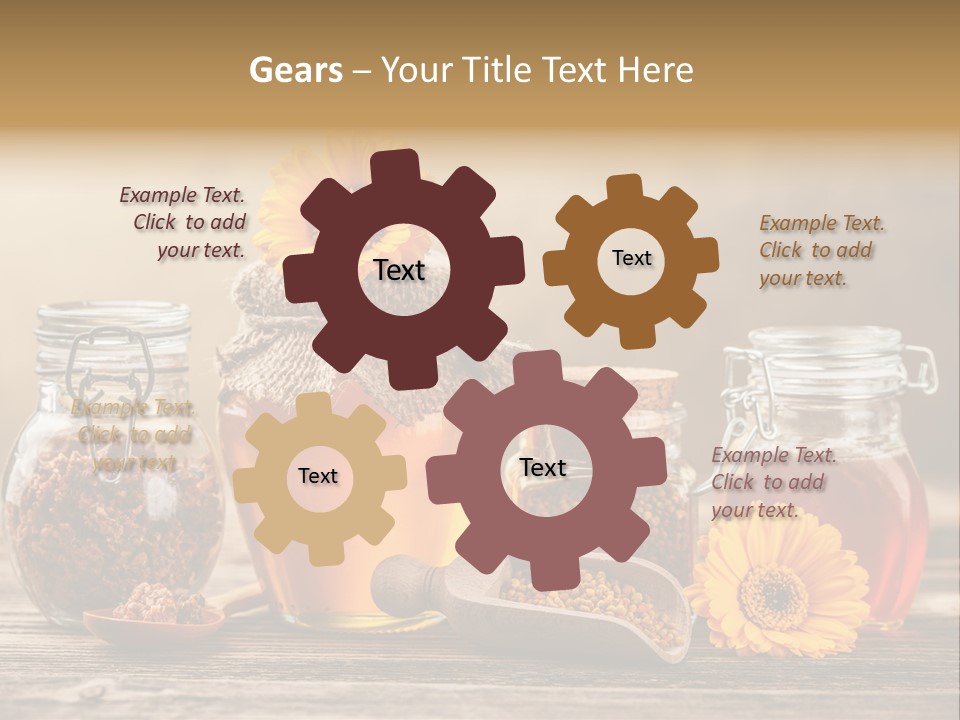 Bees Table Flowers PowerPoint Template