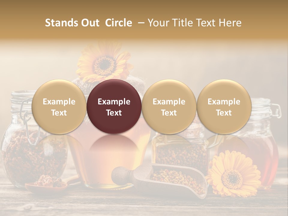 Bees Table Flowers PowerPoint Template